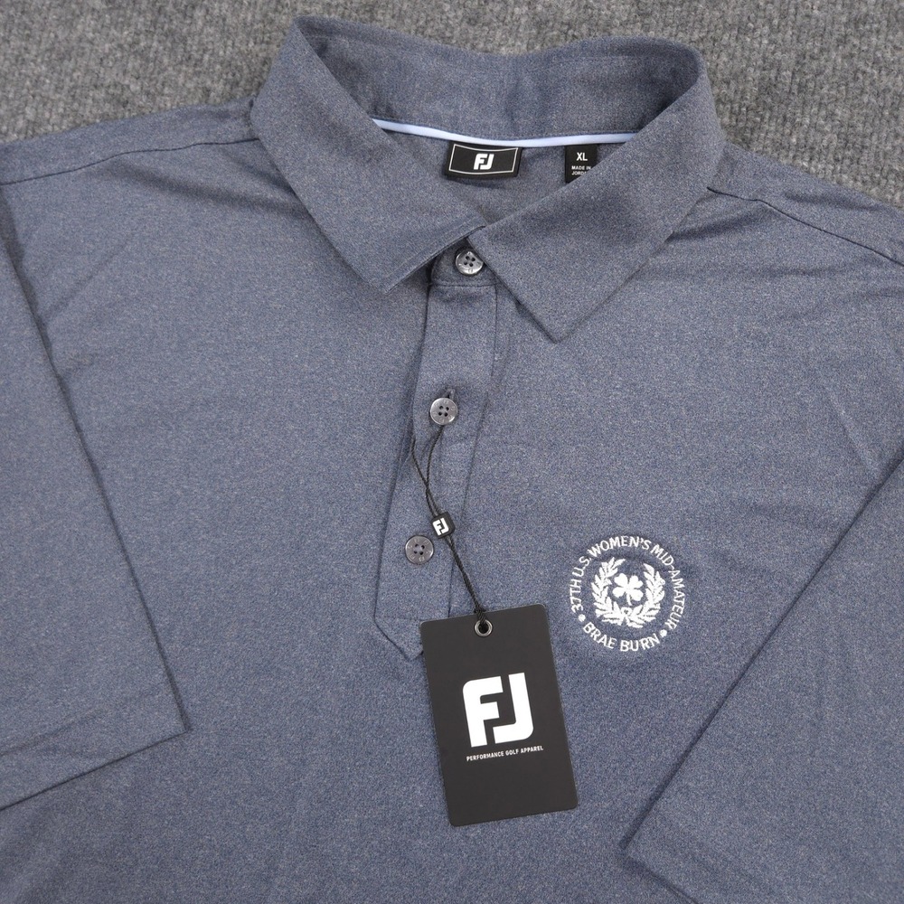 FootJoy Polo Shirt Mens XL Navy Heather Brae Burn Womens Mid Amateur USGA NEW